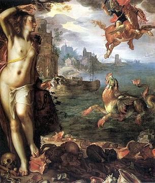 Perseus Releases Andromeda by Joachim Wtewael, 1611