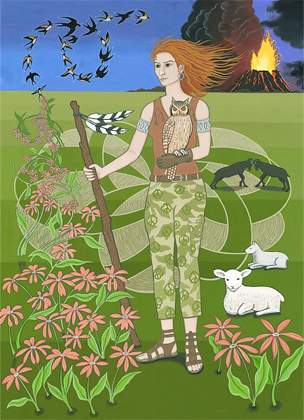 Aries. From the Empowered Feminine Zodiac series by Karen MacKenzie. © 2012.