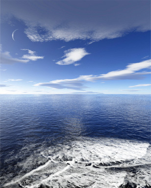 New Moon Over the Sea. © Algol for Dreamstime.com