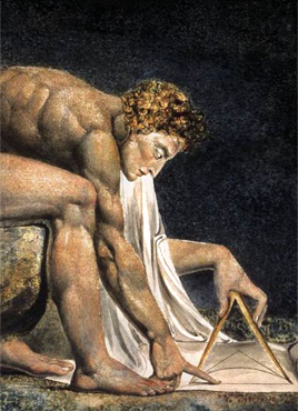 Detail of Newton, by William Blake, 1795-1805.