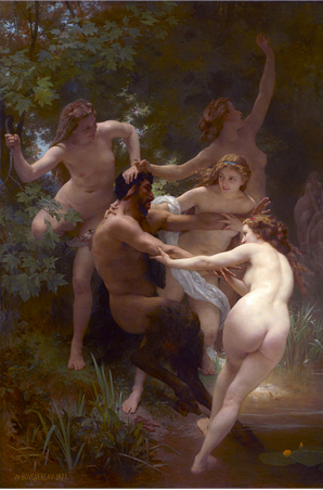 Nymphs and Satyr,  by William-Adolphe Bouguereau, 1873. OK, so this guy knows how to party, but you will never convince me that Sagittarius looks like this.