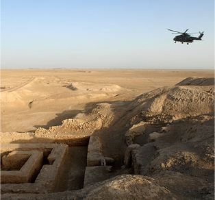 Uruk archaeological dig in Iraq. Civilization started with cities, and the Sumerian city of Uruk was among the first. The name "Iraq" is thought to be derived from "Uruk." Photo credit:  SAC Andy Holmes, Royal Air Force.