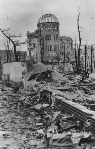 Hiroshima Dome in October 1945. Photo by Shigeo Hayashi.